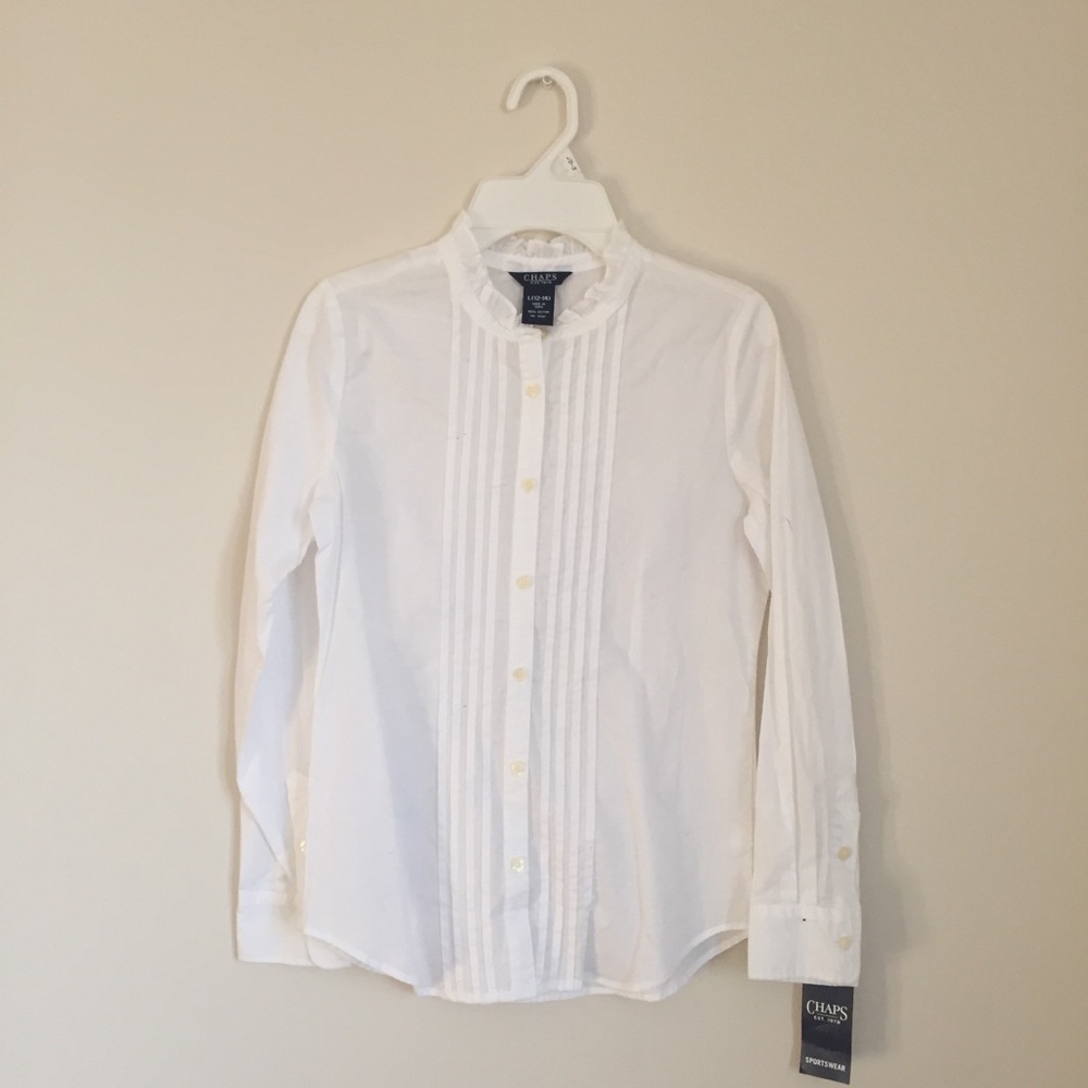 👸🏻Chaps Ruffle Neck Dress Shirt